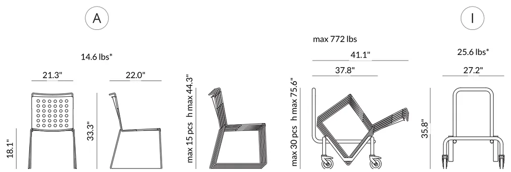 Chair (21.3" w x 22.0" d x 33.3" h) dimensions
