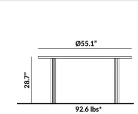 55.1” Long Round Table dimensions