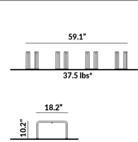 Low Bike Rack with Junction Bars dimensions