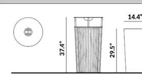 Customizable Big Litter Bin with High Lid dimensions