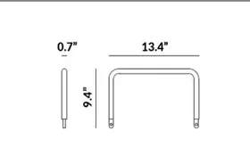 Right Arm for Flat Bench (Note: Single Arm) dimensions