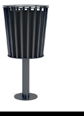 Single Pole-Mounted Litter Bin