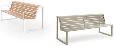 Double Seat Bench with Backrest