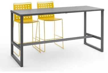 Tall Rectangular Wide-Leg Table with a Solid Surface (Note: Standalone)