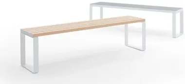 Flat Bench with a Metal Base & Arms
